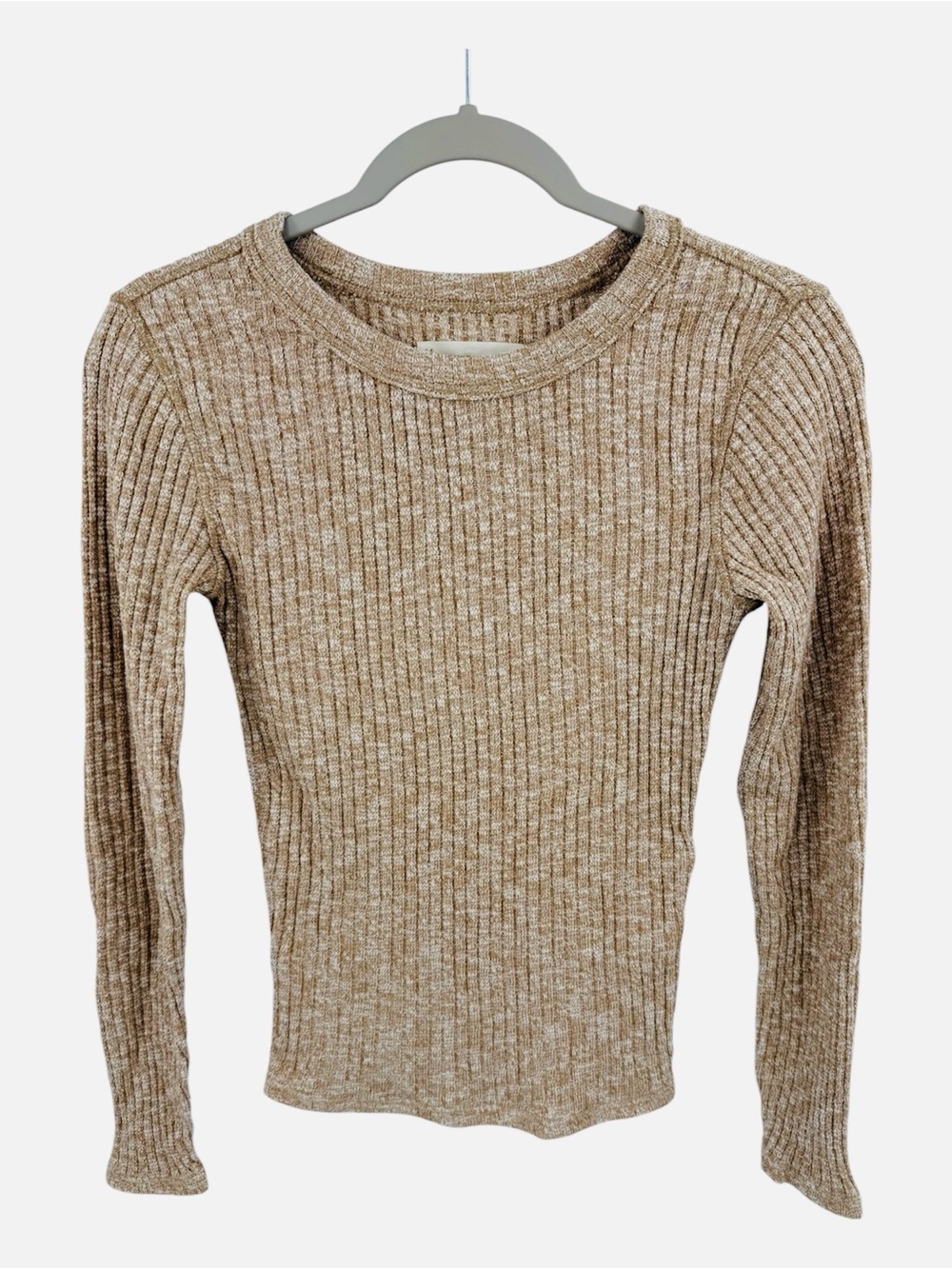 Everlane The Cozy Rib Long Sleeve Tee in cornstalk Size XS
